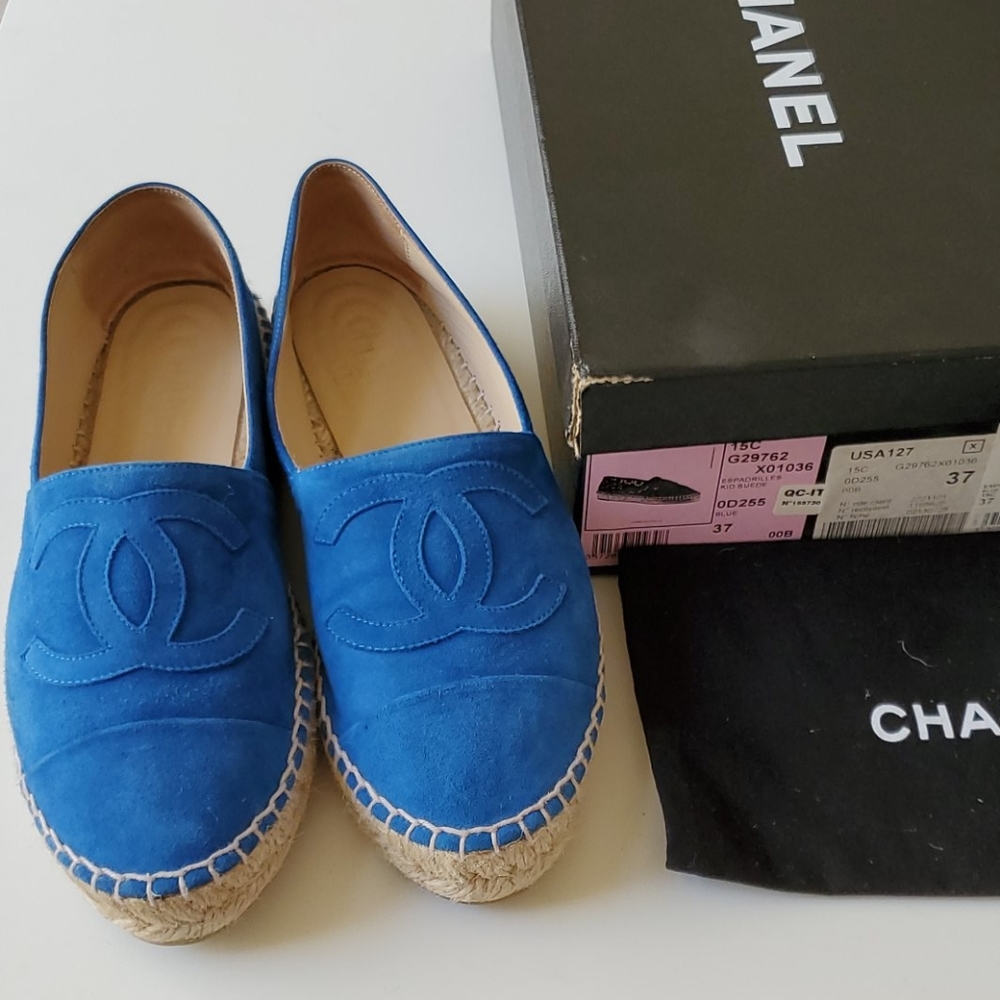 CHANEL Suede Espadrilles 37 - Picture 1 of 14
